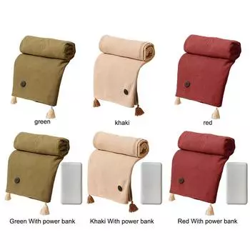 Носимое электрическое одеяло-одеяло с подогревом и аккумулятором на 5000 мАч, портативное согревающее одеяло для домашнего офиса Green