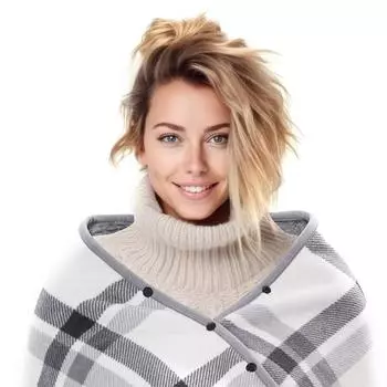 Носимое электрическое одеяло-шаль с 3 уровнями нагрева USB-одеяло с подогревом Портативное одеяло-грелка для тела для домашнего офиса france