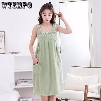 Носимое банное полотенце из сверхтонкого волокна, банный халат для ванной комнаты, мягкое впитывающее полотенце для дома, приятные для кожи полотенца, домашний текстиль 60*100cm