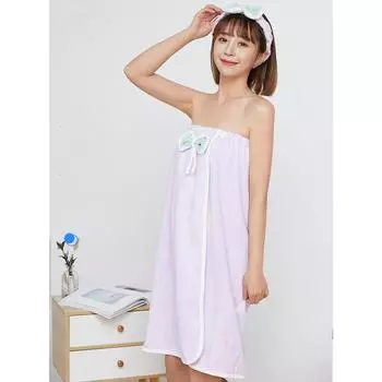 Носимое и завернутое банное полотенце, женская банная юбка для домашнего купания, банное полотенце с милым бантом и суетой 80*135cm розовый