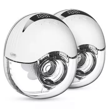 Носимое устройство для сцеживания грудного молока с силиконовым ЖК-дисплеем, бесконтактный электрический молокоотсос, портативный и удобный для начинающих матерей оранжевый