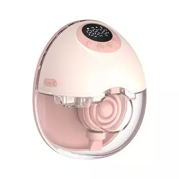 Носимые электрические молокоотсосы Hands Free для кормления грудью 4 режима 12 уровней всасывания Голосовое вещание розовый