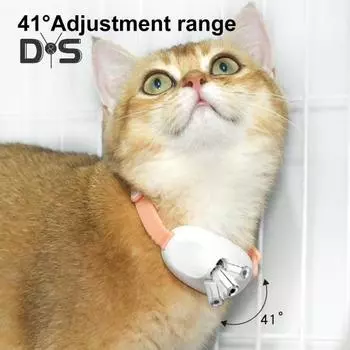 Носимые автоматические игрушки для кошек с электрическим ошейником для котят Light Point, перезаряжаемый интерактивный ошейник для домашних кошек розовый