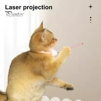 Носимые автоматические игрушки для кошек с электрическим ошейником для котят Light Point, перезаряжаемый интерактивный ошейник для домашних кошек зелёный