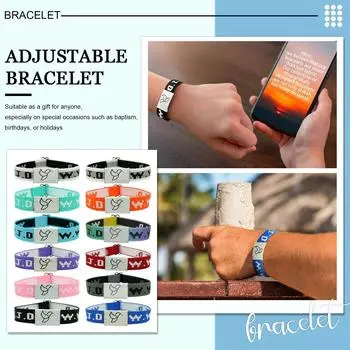 Носимые Библейские Браслеты, Браслеты со стихами из Библии, Носимые Браслеты С NFC, Браслеты Христианские Ежедневные Браслеты со стихами из Библии Для Женщин Мужчин, One Size чёрный