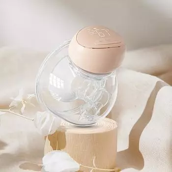 Носимый электрический молокоотсос BEBEBAO P7 Молокоотсос без помощи рук со светодиодным дисплеем 3 режима 10 уровней розовый