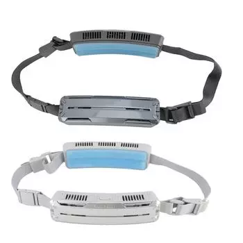 Носимый поясной вентилятор с двухсторонним охлаждением и регулируемым ремнем 6500 об/мин Hands Free перезаряжаемый для Trav Space Gray