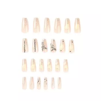 Носить ногти Трехмерные бабочки со стразами Маникюр для продвинутых Носить ногти Длинные съемные ногти 10 мл One Size