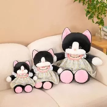 Носить юбку Животное Кошка Плюшевая игрушка Цветочное платье Кошка Плюшевая кукла Плюшевая подушка День рождения style 2