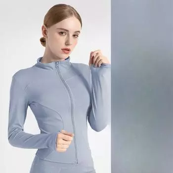 Носите быстросохнущую плотную одежду для йоги с длинными рукавами, спортивную куртку для похудения, фитнеса, бега, йоги S