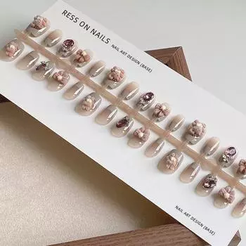 Носите короткие кончики ногтей, 30 штук обнаженных полосок, короткие квадратные наклейки для ногтей для женщин JD003