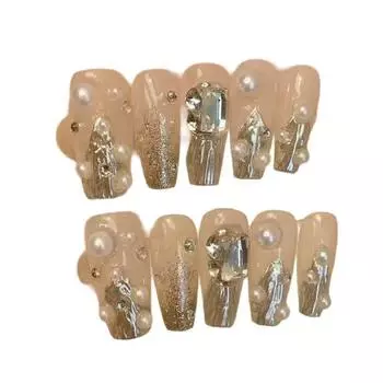 Носите Ручной Работы Мода для Ногтей Повседневный Простой Изысканный Классический Стиль Накладных Ногтей XS