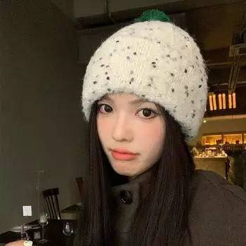 Носите симпатичные шерстяные шапки для женщин, утолщенные наушники, чтобы согреться осенью и зимой, вязаные холодные шапки, большую окружность головы зимой. M56-58cm