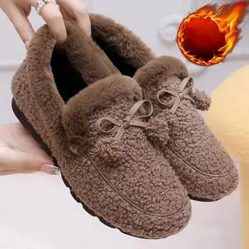 Носите теплые и бархатные женские туфли зимой. Обувь из хлопка на педалях. Модные универсальные туфли в горошек. 40 чёрный