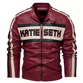 Носите утепленную кожаную куртку для мужчин. Новая плюшевая изоляционная кожаная куртка для мужчин. Мужская кожаная куртка. L синий