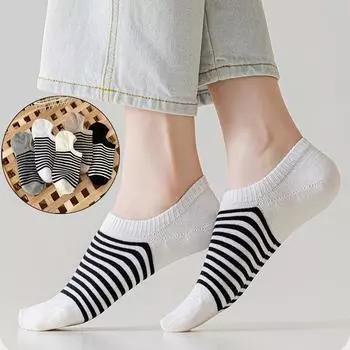 Носки без показа, женские низкие носки с невидимой подкладкой, нескользящие спортивные носки-лодочки, женские носки one size чёрный