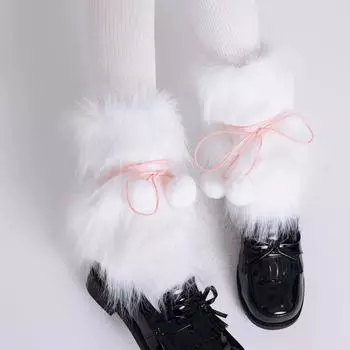 Носки-чехлы из искусственного меха, на шнуровке, на рукавах до щиколотки, длинные носки-трубы из искусственного меха, Лолита 15cm