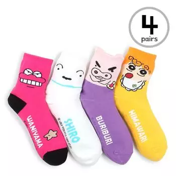 Носки Crayon Shin Chan с официальной лицензией (4 пары) EE69 22 cm - 25 cm