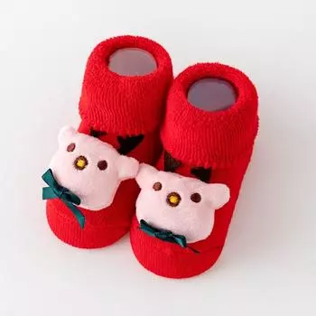 Носки детские с рождественскими элементами, мягкие детские чулочно-носочные изделия, нескользящие напольные носки для малышей, для мальчиков и девочек Style 8