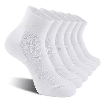 Носки для бега с полотенцем, хлопковые носки, нескользящие, впитывающие пот, дышащие носки - комбинация из 3 пар One Size белый