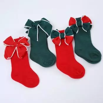 Носки для девочек, детские носки, носки для малышей, мягкие хлопковые детские носки с бантом 0-3 года M