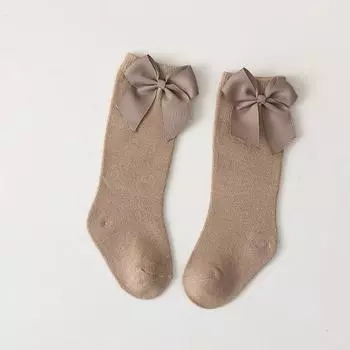 Носки для девочек, носки для малышей в испанском стиле с бантом, хлопок, сетка, дышащие, для новорожденных и младенцев, 0-5 лет (M)1-3Years
