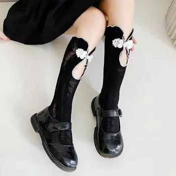 Носки для девочек, сетчатые детские чулки в стиле Лолиты, удобные детские носки в китайском стиле, детские кружевные носки, лето one size