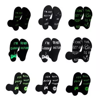 Носки для геймеров средней длины, впитывающие пот, нескользящие, светящиеся — модные, большого размера в европейском и американском стиле NO SLEEP Short Sleeve, 44-49