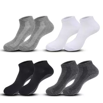 Носки для йоги для мужчин, носки для прыжков на батуте в помещении, носки для пола, впитывающие пот дышащие носки для лодок, носки для лодок, однотонные нескользящие носки One Size