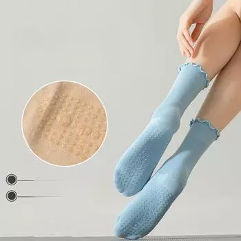 Носки для йоги для женщин на весну и лето, женские носки, нескользящие, без косточек, однотонные, носки для фитнеса, носки Zhuji, впитывающие пот и воздухопроницаемые One size fits all зелёный