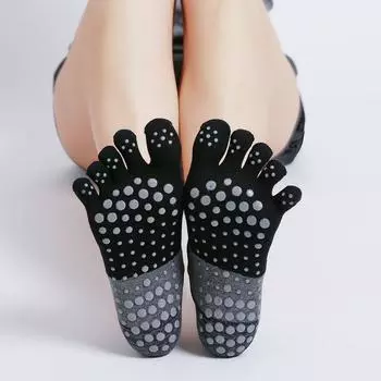 Носки для йоги Five Fingers, силиконовые нескользящие носки Five Fingers для женщин, с открытой спиной, для фитнеса, балета, танцев, хлопковые носки для спортзала, профессиональные One Size