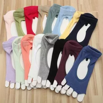 Носки для йоги Five Toes, женские носки для занятий балетом и пилатесом с открытой спиной, дышащие, профессиональные, нескользящие, носки для танцев и спорта