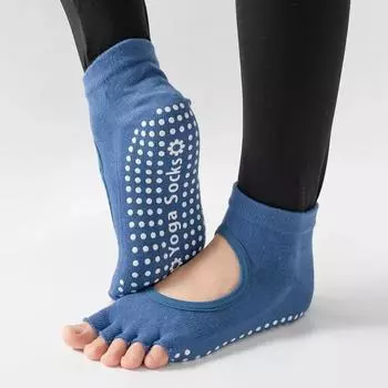 Носки для йоги Five Toes, женские носки для занятий балетом и пилатесом с открытой спиной, дышащие, профессиональные, нескользящие, носки для танцев и спорта