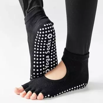 Носки для йоги Five Toes, женские носки для занятий балетом и пилатесом с открытой спиной, дышащие, профессиональные, нескользящие, носки для танцев и спорта
