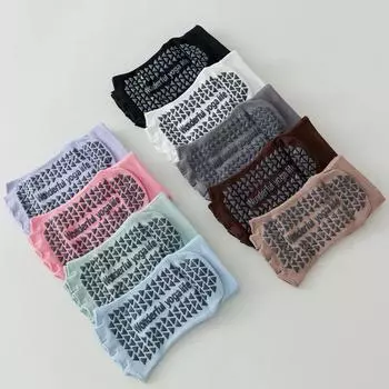 Носки для йоги Five Toes, женские силиконовые нескользящие носки для тренировок в помещении, танцев, спорта, однотонные хлопковые носки без пальцев для фитнеса, пилатеса фиолетовый