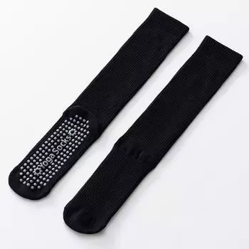 Носки для йоги Нескользящие Профессиональные Женские Длинные Гольфы для Йоги в Помещении Нескользящие Носки Носки для Фитнес-зала Взрослые Носки для Пилатеса Black
