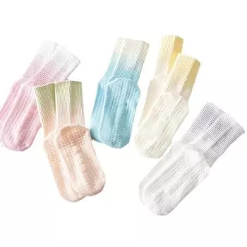 Носки для йоги, нескользящие силиконовые носки-тапочки из чесаного хлопка со средней трубкой, женские спортивные носки из искусственной кожи для фитнеса и прыжков синий