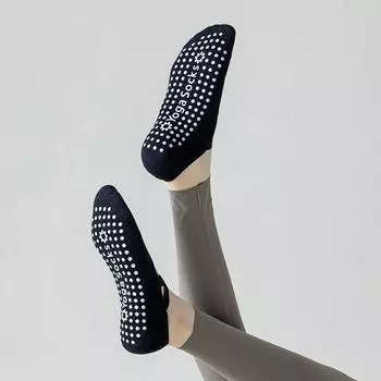 Носки для йоги, пилатеса, женские повседневные однотонные хлопковые спортивные носки для танцев с открытой спиной, дышащие бандажные Нескользящие напольные носки для фитнеса One size