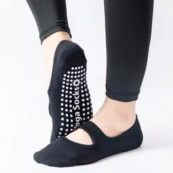 Носки для йоги с открытой спиной, дышащие хлопковые напольные носки для тренажерного зала, фитнеса и танцев, женские однотонные силиконовые нескользящие носки для пилатеса, носки EUR 35-40