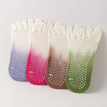 Носки для йоги с пятью пальцами, дышащие, с открытой спиной, бандажные, балетные, пилатесные, женские, профессиональные, силиконовые, нескользящие, танцевальные, спортивные носки чёрный