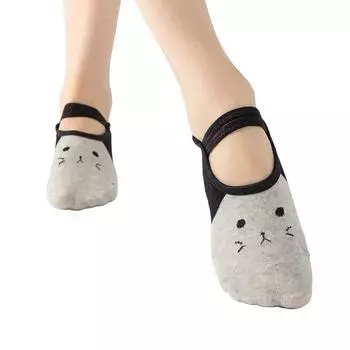 Носки для йоги с ручками для женщин Sportneer тренировки Barre носки для пилатеса с ремешками милые носки с рисунком кота тапочки One size fits all