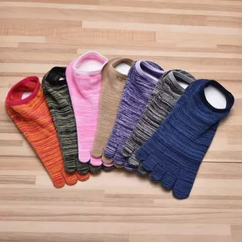 Носки для йоги, женские и мужские, универсальные, хлопковые, для занятий спортом в помещении, для танцев, профессиональные, силиконовые, противоскользящие, для пилатеса, с пятью пальцами