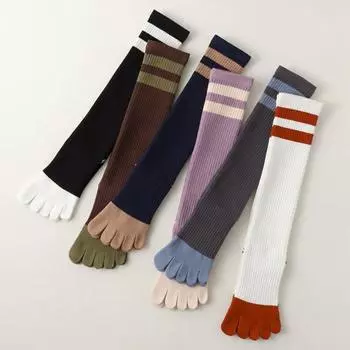 Носки для йоги женские пятипалые профессиональные носки для пилатеса силиконовые нескользящие носки для тренировок в помещении тренажерный зал фитнес танцы спортивные носки чулки чёрный