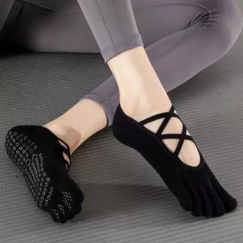 Носки для йоги женские с открытой спиной дышащие бандажные носки для танцев в помещении спортивные носки силиконовые противоскользящие носки с пятью пальцами для балета и пилатеса