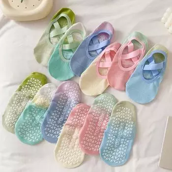 Носки для йоги, женские силиконовые градиентные нескользящие носки для пилатеса, носки без показа EUR 35-40