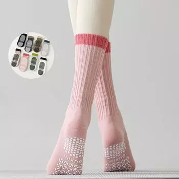 Носки для йоги женские силиконовые нескользящие носки для пилатеса в помещении, подходящие по цвету хлопковые профессиональные носки для спортзала, фитнеса, танцев, спорта