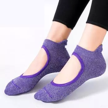 Носки для йоги, женские спортивные носки для пилатеса, противоскользящие, дышащие, с открытой спиной, женские носки для балета и танцев, для фитнеса и спортзала US 4.5-9 EU34-39