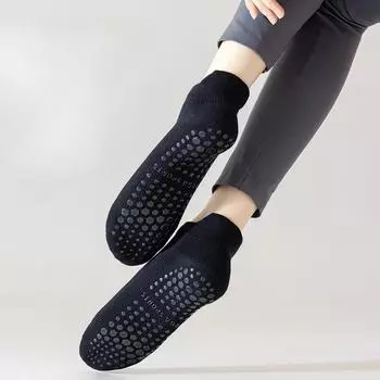 Носки для йоги, женские толстые мягкие дышащие домашние носки для фитнеса, пилатеса, профессиональные силиконовые нескользящие хлопковые спортивные носки для танцев