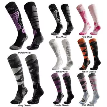 Носки для лыж Толстые носки Нескользящие носки для ботинок Гольфы Дышащие для зимы Wool style белый