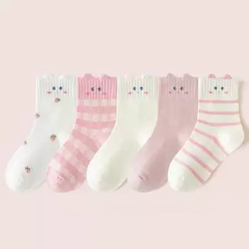 Носки для маленьких девочек, весенне-осенние милые толстые махровые носки с героями мультфильмов для новорожденных девочек, модные дышащие стильные носки для детей 1-12 лет S розовый